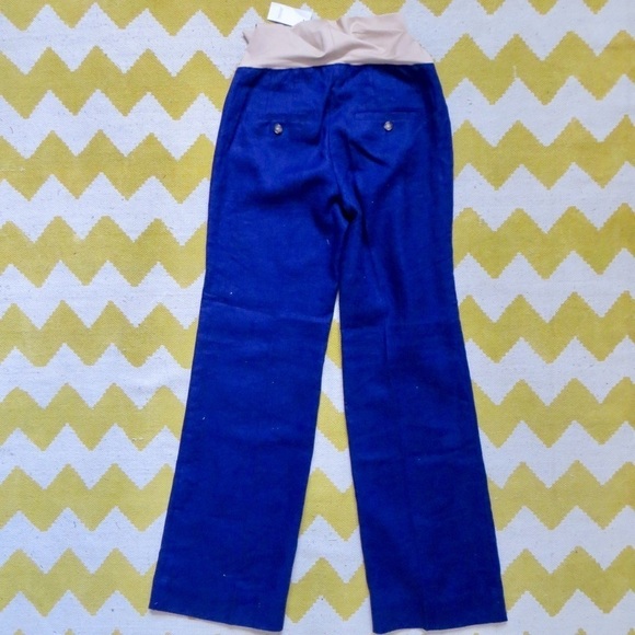 NWT Loft Materrnity Indigo Purple Blue 100% Linen Pants • Size 0 🗣 - Picture 3 of 3